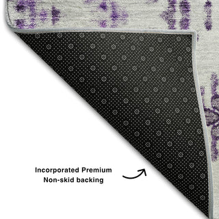 Piper Looms Mayfield Geometric AMF684 Purple Machine Washable Area Rug Backing Image