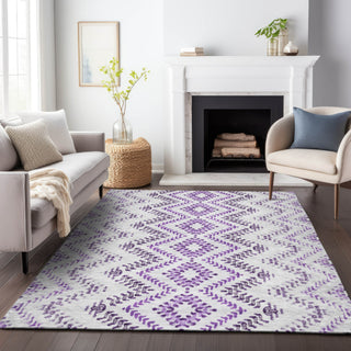 Piper Looms Mayfield Geometric AMF684 Purple Machine Washable Area Rug Lifestyle Image Feature