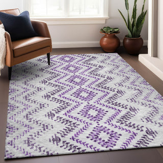 Piper Looms Mayfield Geometric AMF684 Purple Machine Washable Area Rug Lifestyle Image Feature