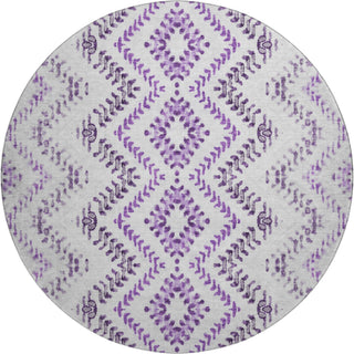 Piper Looms Mayfield Geometric AMF684 Purple Machine Washable Area Rug Round Main Image