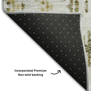 Piper Looms Mayfield Geometric AMF684 Taupe Machine Washable Area Rug Backing Image