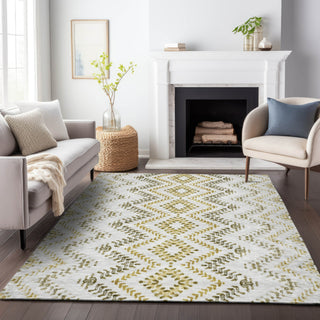 Piper Looms Mayfield Geometric AMF684 Taupe Machine Washable Area Rug Lifestyle Image Feature