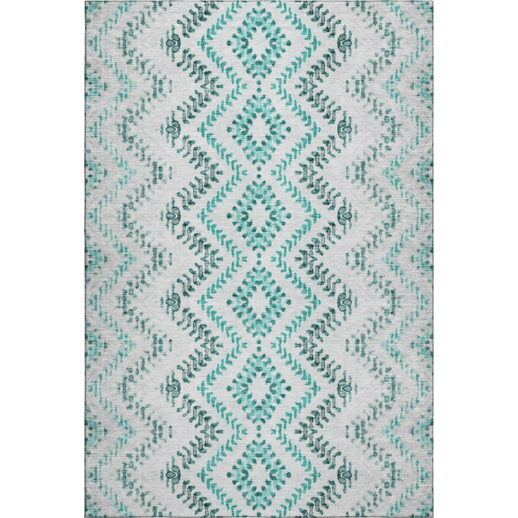 Piper Looms Mayfield Geometric AMF684 Teal Machine Washable Area Rug main image