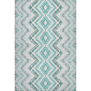 Piper Looms Mayfield Geometric AMF684 Teal Machine Washable Area Rug main image