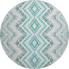 Piper Looms Mayfield Geometric AMF684 Teal Machine Washable Area Rug Round Main Image