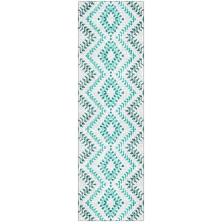 Piper Looms Mayfield Geometric AMF684 Teal Machine Washable Area Rug Runner Main Image