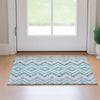Piper Looms Mayfield Geometric AMF684 Teal Machine Washable Area Rug Scatter Lifestyle Image Feature