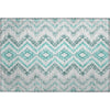 Piper Looms Mayfield Geometric AMF684 Teal Machine Washable Area Rug Scatter Main Image