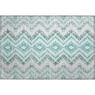 Piper Looms Mayfield Geometric AMF684 Teal Machine Washable Area Rug Scatter Main Image