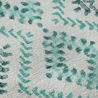 Piper Looms Mayfield Geometric AMF684 Teal Machine Washable Area Rug Swatch Image