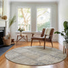 Piper Looms Mayfield Patchwork AMF685 Beige Machine Washable Area Rug Round Lifestyle Image Feature