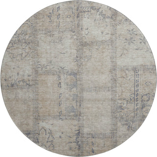 Piper Looms Mayfield Patchwork AMF685 Beige Machine Washable Area Rug Round Main Image