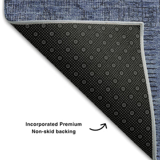 Piper Looms Mayfield Patchwork AMF685 Blue Machine Washable Area Rug Backing Image