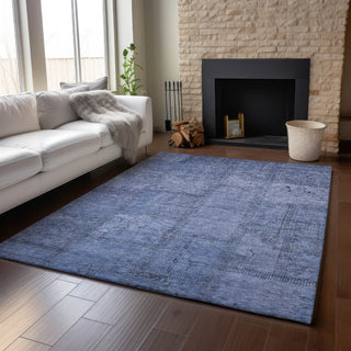 Piper Looms Mayfield Patchwork AMF685 Blue Machine Washable Area Rug Lifestyle Image Feature