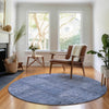 Piper Looms Mayfield Patchwork AMF685 Blue Machine Washable Area Rug Round Lifestyle Image Feature