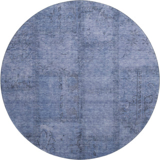 Piper Looms Mayfield Patchwork AMF685 Blue Machine Washable Area Rug Round Main Image