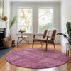 Piper Looms Mayfield Patchwork AMF685 Blush Machine Washable Area Rug Round Lifestyle Image Feature