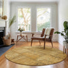 Piper Looms Mayfield Patchwork AMF685 Copper Machine Washable Area Rug Round Lifestyle Image Feature