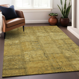 Piper Looms Mayfield Patchwork AMF685 Gold Machine Washable Area Rug Lifestyle Image Feature
