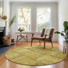 Piper Looms Mayfield Patchwork AMF685 Gold Machine Washable Area Rug Round Lifestyle Image Feature