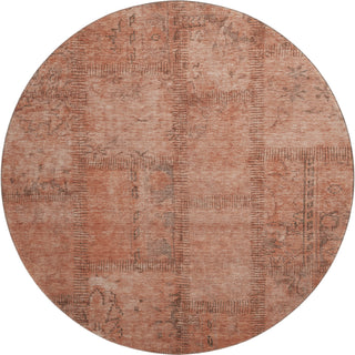 Piper Looms Mayfield Patchwork AMF685 Salmon Machine Washable Area Rug Round Main Image