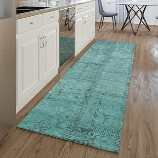 Piper Looms Mayfield Patchwork AMF685 Teal Machine Washable Area Rug Runner Lifestyle Image Feature