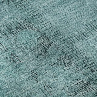 Piper Looms Mayfield Patchwork AMF685 Teal Machine Washable Area Rug Swatch Image