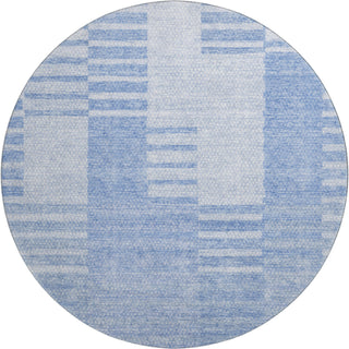Piper Looms Mayfield Striped AMF686 Blue Machine Washable Area Rug Round Main Image