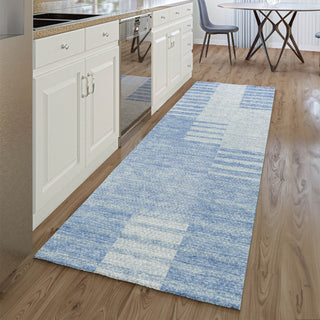 Piper Looms Mayfield Striped AMF686 Blue Machine Washable Area Rug Runner Lifestyle Image Feature