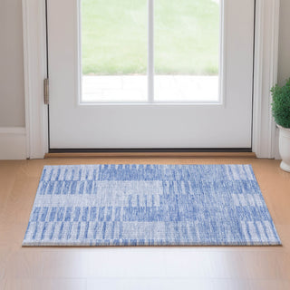 Piper Looms Mayfield Striped AMF686 Blue Machine Washable Area Rug Scatter Lifestyle Image Feature