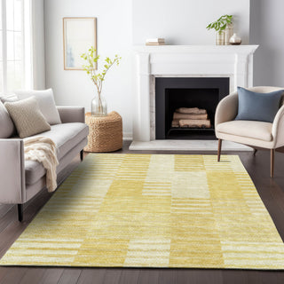 Piper Looms Mayfield Striped AMF686 Honey Machine Washable Area Rug Lifestyle Image Feature