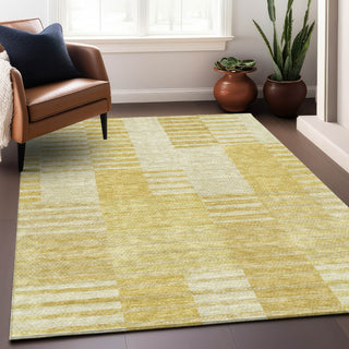 Piper Looms Mayfield Striped AMF686 Honey Machine Washable Area Rug Lifestyle Image Feature
