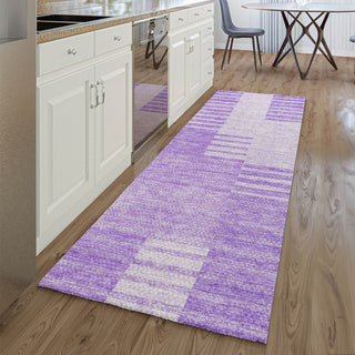 Piper Looms Mayfield Striped AMF686 Lavender Machine Washable Area Rug Runner Lifestyle Image Feature