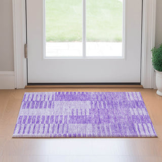 Piper Looms Mayfield Striped AMF686 Lavender Machine Washable Area Rug Scatter Lifestyle Image Feature