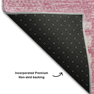 Piper Looms Mayfield Striped AMF686 Pink Machine Washable Area Rug Backing Image