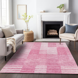 Piper Looms Mayfield Striped AMF686 Pink Machine Washable Area Rug Lifestyle Image Feature