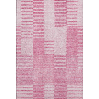 Piper Looms Mayfield Striped AMF686 Pink Machine Washable Area Rug main image