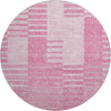 Piper Looms Mayfield Striped AMF686 Pink Machine Washable Area Rug Round Main Image