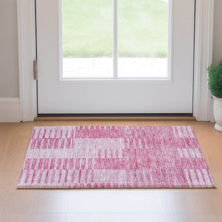 Piper Looms Mayfield Striped AMF686 Pink Machine Washable Area Rug Scatter Lifestyle Image Feature