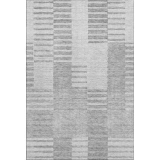 Piper Looms Mayfield Striped AMF686 Silver Machine Washable Area Rug main image