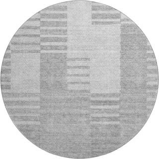 Piper Looms Mayfield Striped AMF686 Silver Machine Washable Area Rug Round Main Image