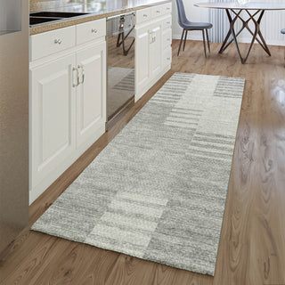 Piper Looms Mayfield Striped AMF686 Silver Machine Washable Area Rug Runner Lifestyle Image Feature