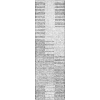 Piper Looms Mayfield Striped AMF686 Silver Machine Washable Area Rug Runner Main Image