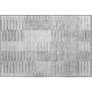 Piper Looms Mayfield Striped AMF686 Silver Machine Washable Area Rug Scatter Main Image