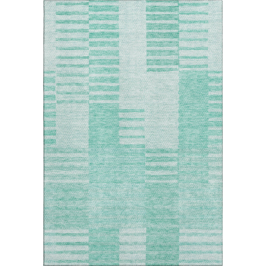 Piper Looms Mayfield Striped AMF686 Teal Machine Washable Area Rug main image