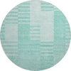 Piper Looms Mayfield Striped AMF686 Teal Machine Washable Area Rug Round Main Image