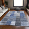 Piper Looms Mayfield Striped AMF687 Blue Machine Washable Area Rug Lifestyle Image Feature