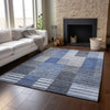 Piper Looms Mayfield Striped AMF687 Blue Machine Washable Area Rug Lifestyle Image Feature