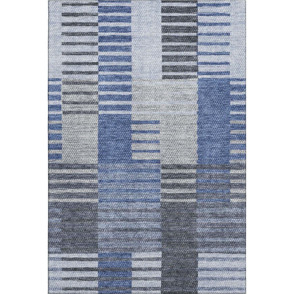 Piper Looms Mayfield Striped AMF687 Blue Machine Washable Area Rug main image