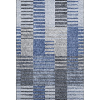 Piper Looms Mayfield Striped AMF687 Blue Machine Washable Area Rug main image